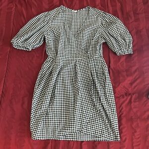 Gingham print tulip wrap dress